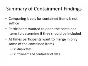 Summary of Containment Findings