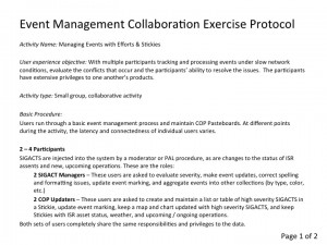 Event Management Collaboration Exercise Protocol, Page 1